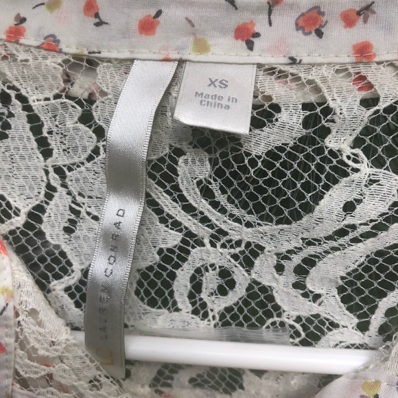 NWT. Vintage - lace/cotton button up shirt. - Picture 2 of 6